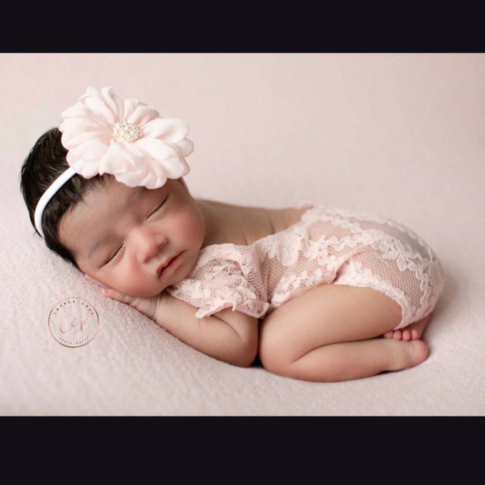 Adorable Pink Lace Baby Romper